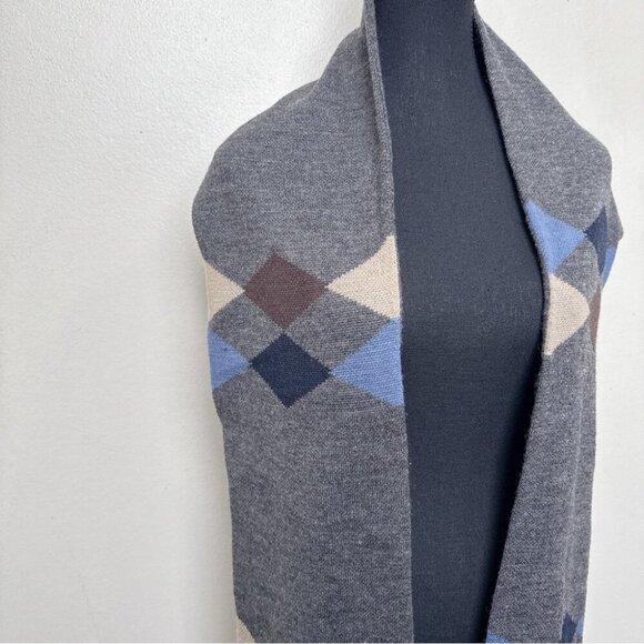 Jones New York Womens One Size Wool Blend Jacquard Knitted Scarf - Picture 6 of 11